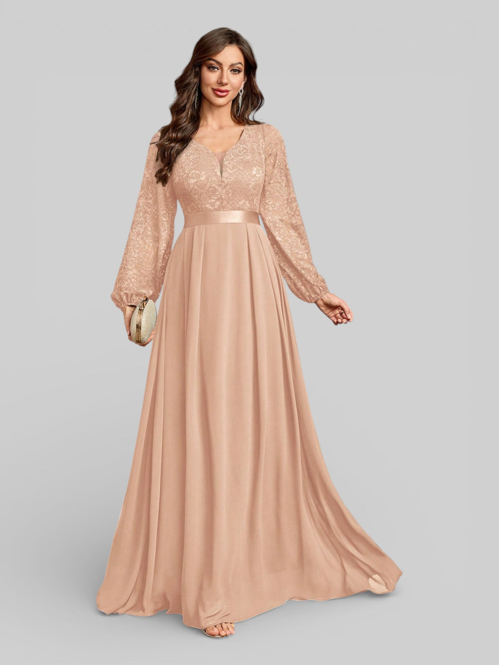 Vestido Longo de Festa Manga Longa Elegante - Aurea Dress