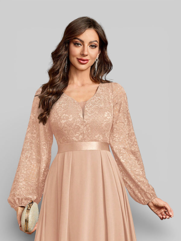Vestido Longo de Festa Manga Longa Elegante - Aurea Dress