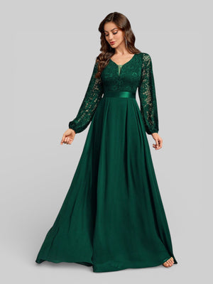 Vestido Longo de Festa Manga Longa Elegante - Aurea Dress