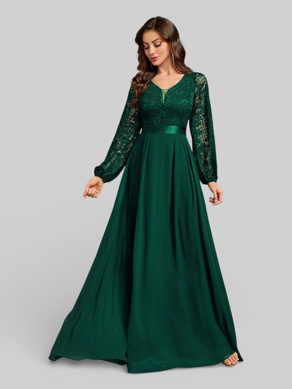 Vestido Longo de Festa Manga Longa Elegante - Aurea Dress