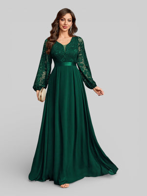 Vestido Longo de Festa Manga Longa Elegante - Aurea Dress