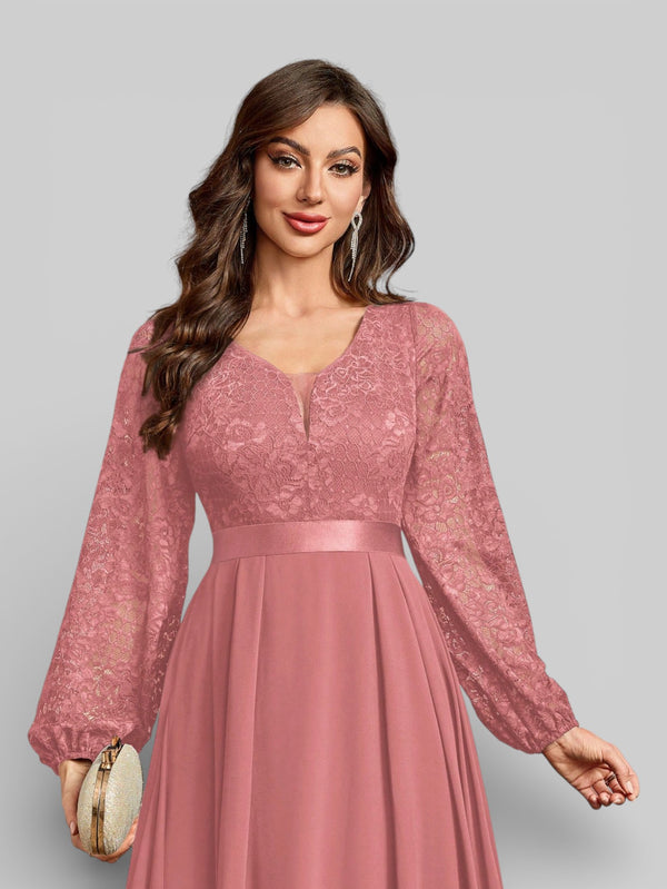 Vestido Longo de Festa Manga Longa Elegante - Aurea Dress
