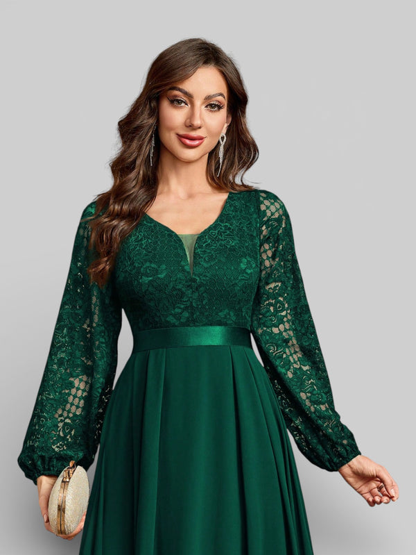 Vestido Longo de Festa Manga Longa Elegante - Aurea Dress
