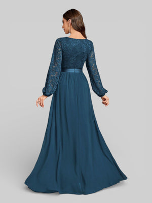 Vestido Longo de Festa Manga Longa Elegante - Aurea Dress