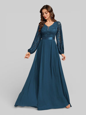 Vestido Longo de Festa Manga Longa Elegante - Aurea Dress