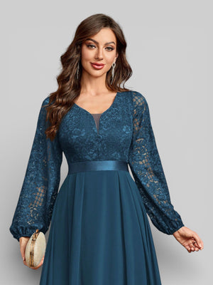Vestido Longo de Festa Manga Longa Elegante - Aurea Dress