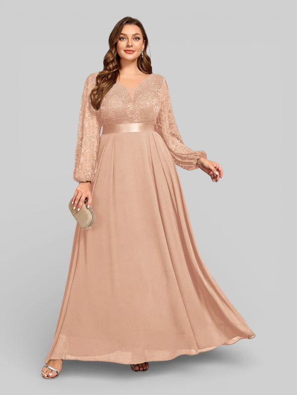 Vestido Longo de Festa Manga Longa Elegante - Aurea Dress