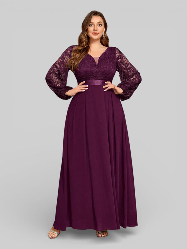 Vestido Longo de Festa Manga Longa Elegante - Aurea Dress