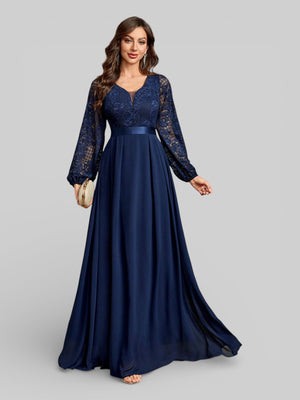 Vestido Longo de Festa Manga Longa Elegante - Aurea Dress