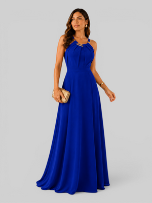 Vestido de Festa Longo Ornamento Aurea