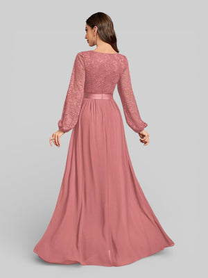 Vestido Longo de Festa Manga Longa Elegante - Aurea Dress