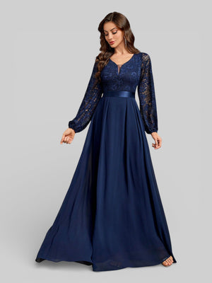 Vestido Longo de Festa Manga Longa Elegante - Aurea Dress