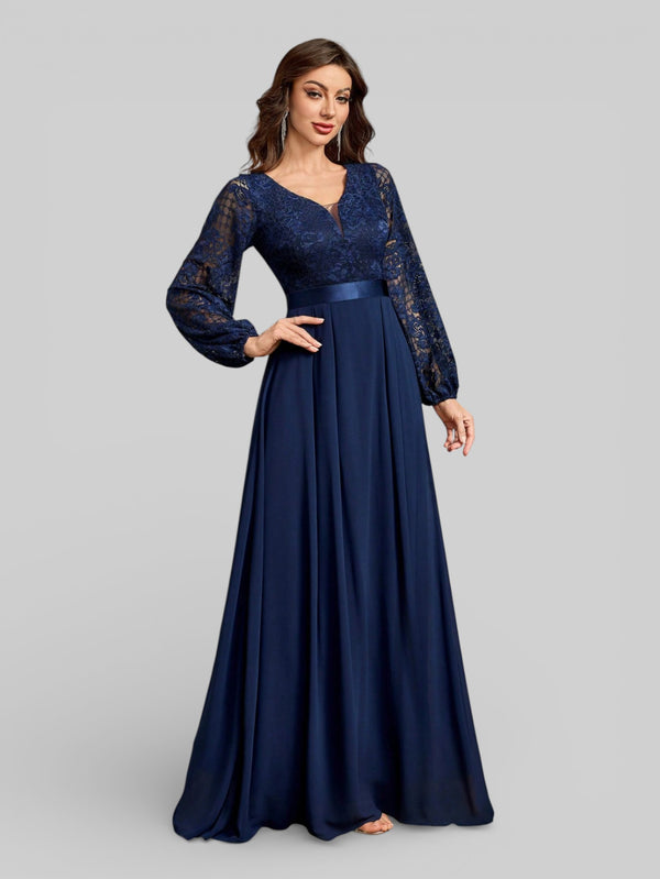 Vestido Longo de Festa Manga Longa Elegante - Aurea Dress