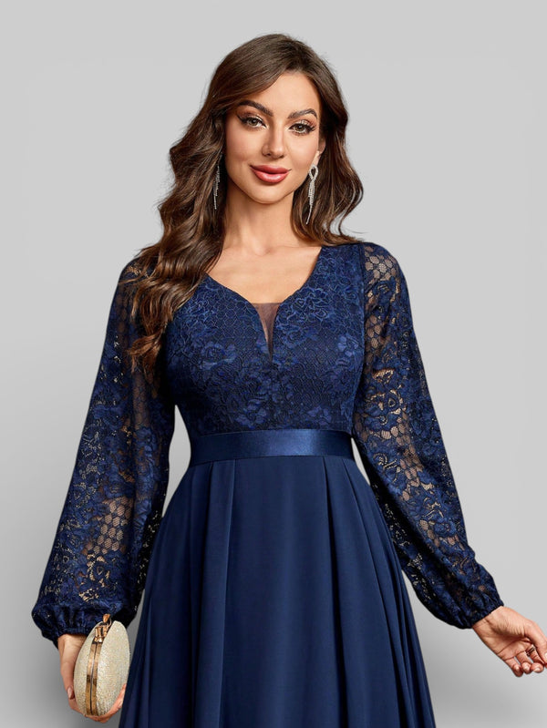 Vestido Longo de Festa Manga Longa Elegante - Aurea Dress