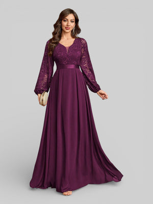 Vestido Longo de Festa Manga Longa Elegante - Aurea Dress