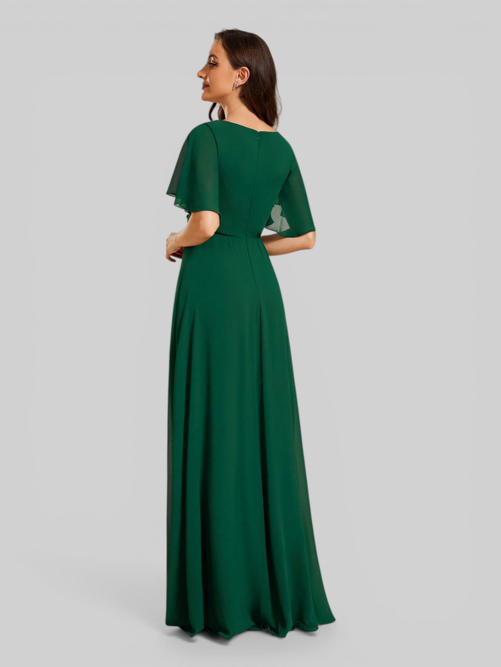 Vestido de Festa Longo Manga Curta Austin