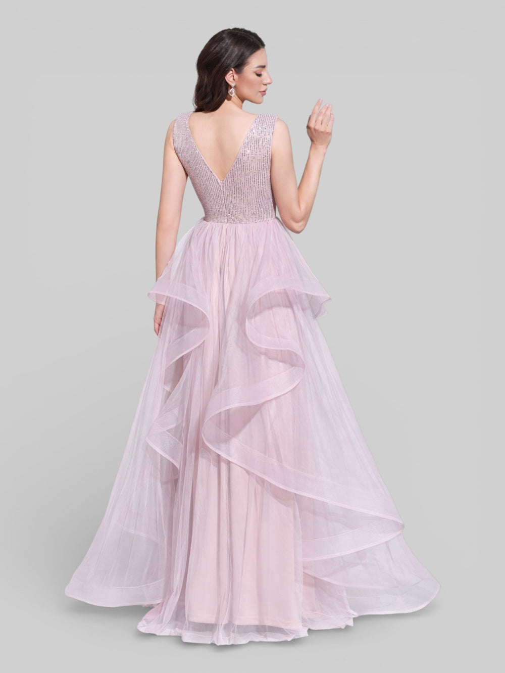 Vestido Longo de Festa em Camadas em Tule Bella - Aurea Dress