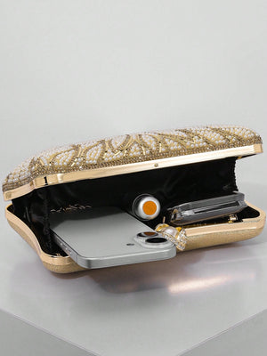 Bolsa Clutch de Festa Pérolas