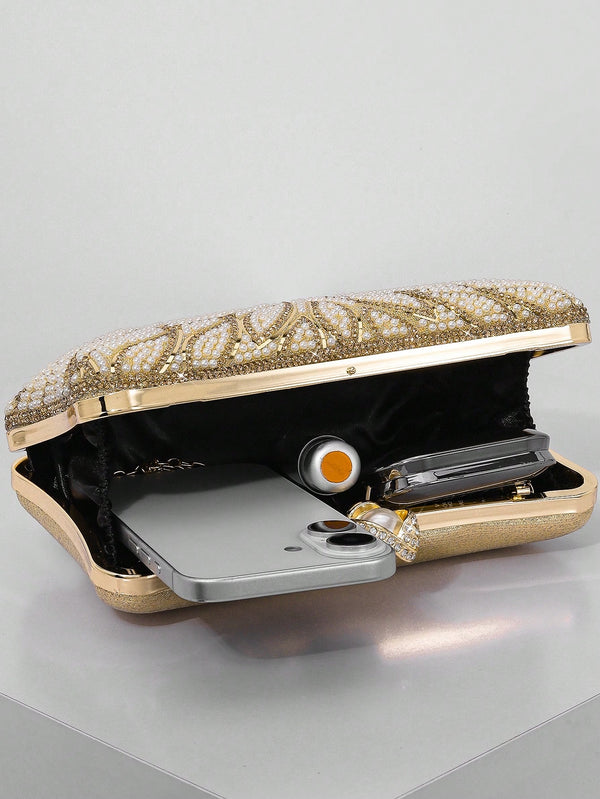 Bolsa Clutch de Festa Pérolas
