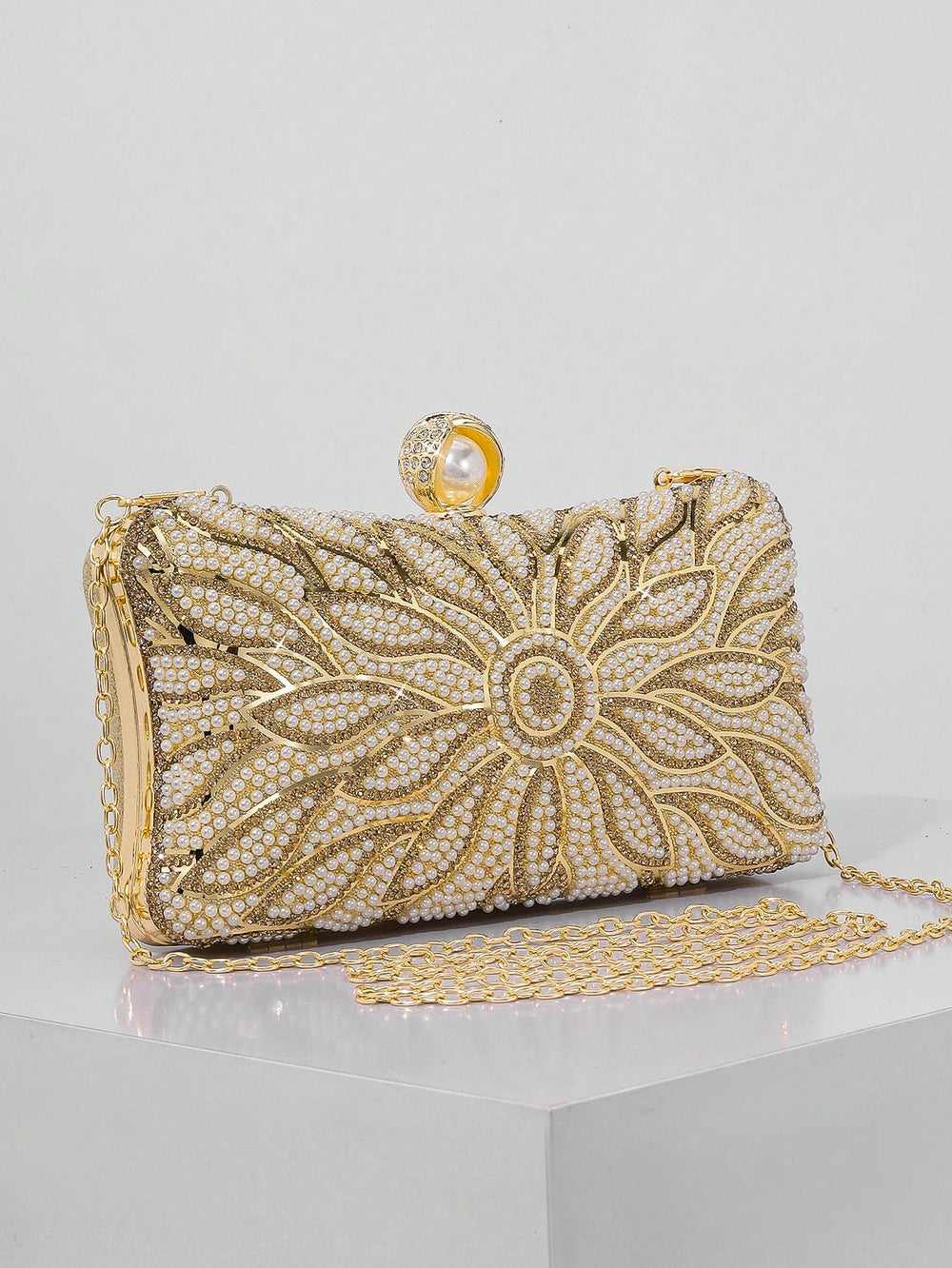 Bolsa Clutch de Festa Pérolas