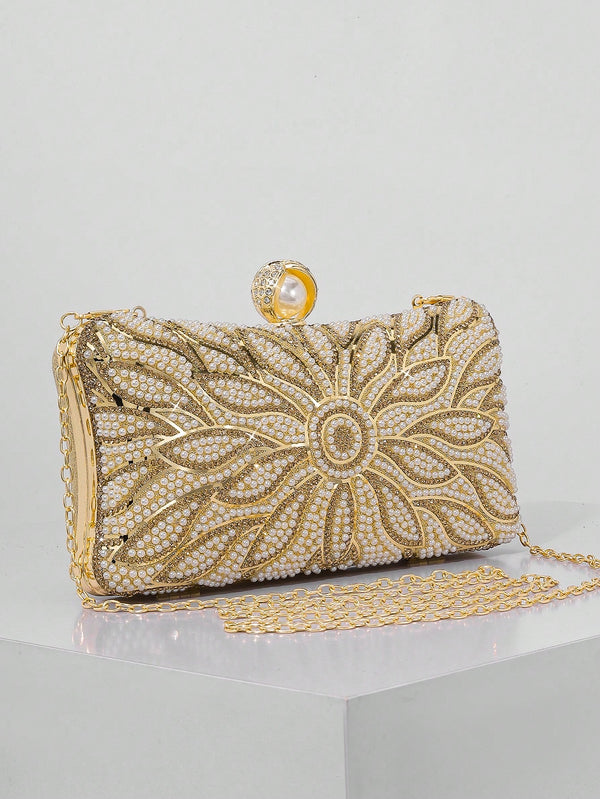 Bolsa Clutch de Festa Pérolas