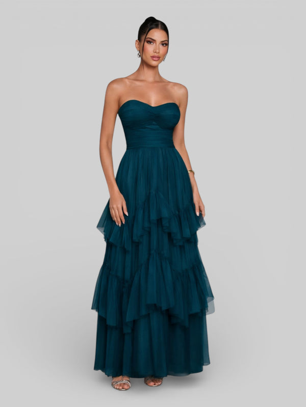Vestido de Festa Tomara que Caia Camadas Cascata New - Aurea Dress