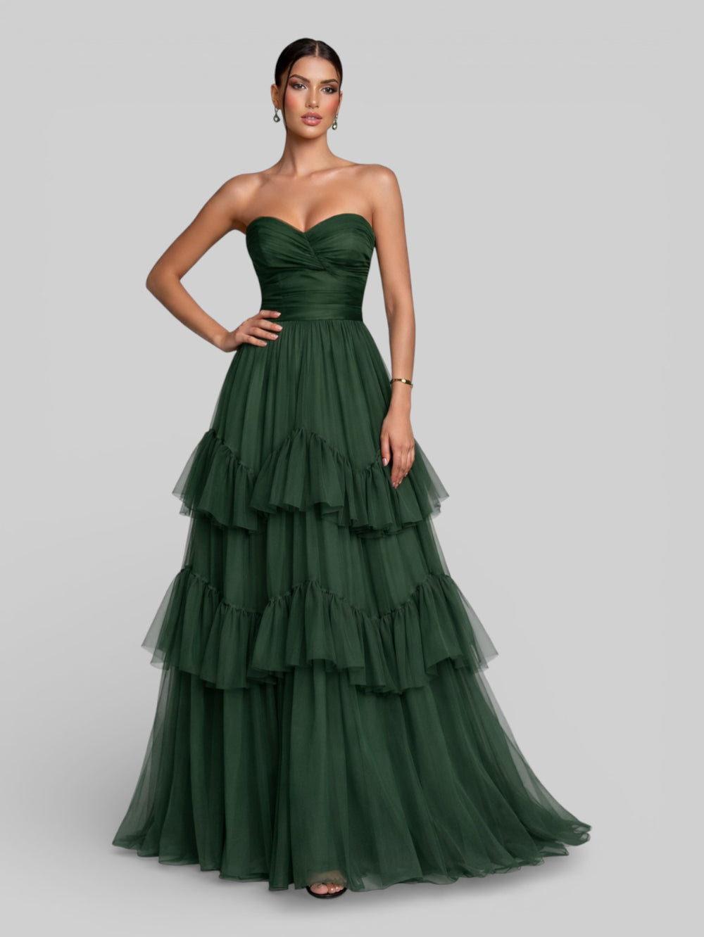 Vestido de Festa Tomara que Caia Camadas Cascata New