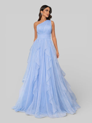 Vestido de Festa Alça Única Tule em Camadas Cascata - Aurea Dress