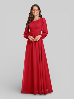Vestido de Festa Plus Size Manga Longa Classic