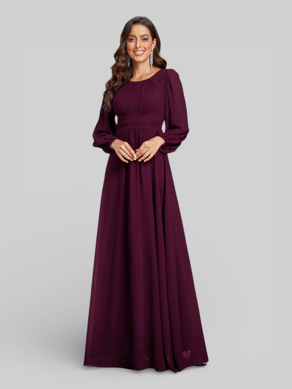 Vestido de Festa Plus Size Manga Longa Classic