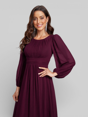 Vestido de Festa Plus Size Manga Longa Classic