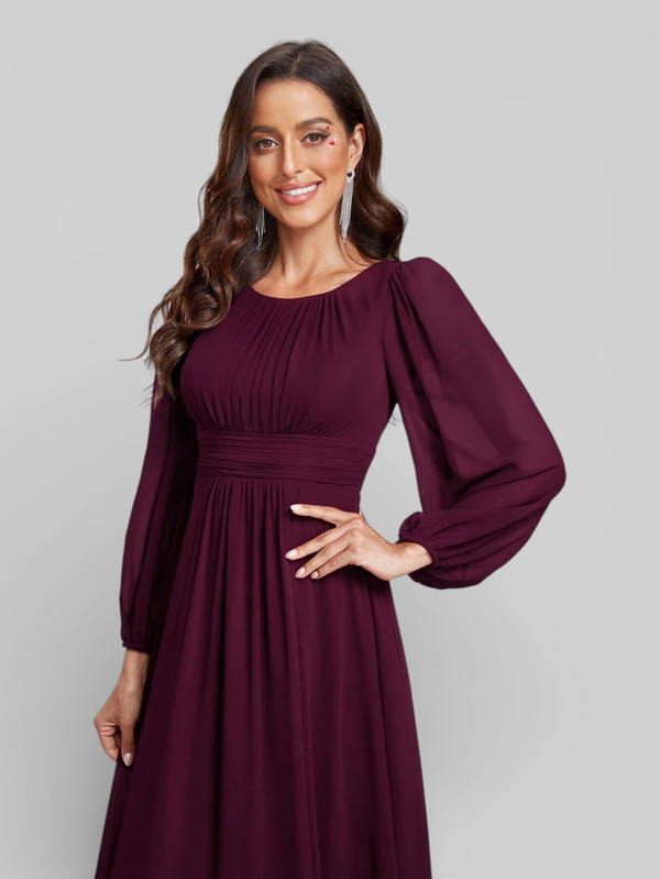 Vestido de Festa Plus Size Manga Longa Classic