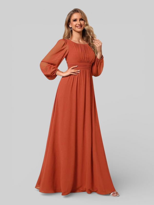 Vestido de Festa Plus Size Manga Longa Classic