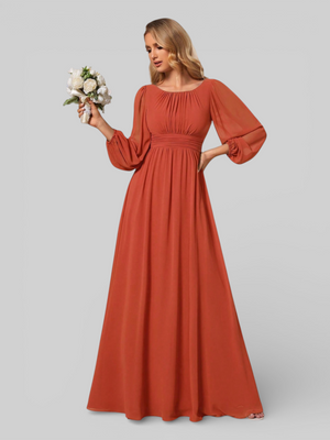 Vestido de Festa Plus Size Manga Longa Classic
