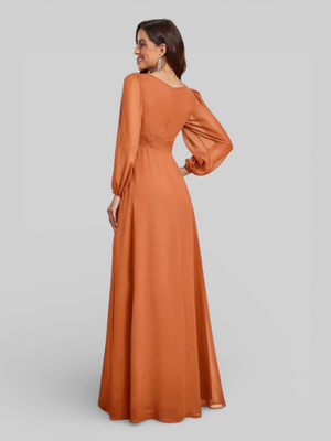 Vestido de Festa Plus Size Manga Longa Classic