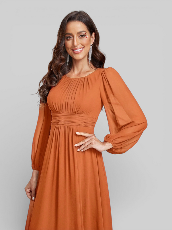 Vestido de Festa Plus Size Manga Longa Classic
