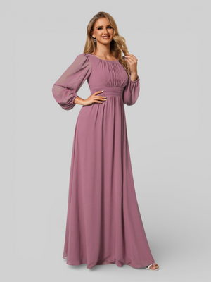 Vestido de Festa Plus Size Manga Longa Classic