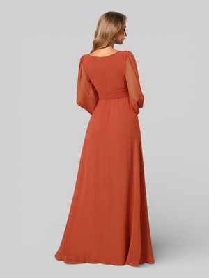 Vestido de Festa Plus Size Manga Longa Classic