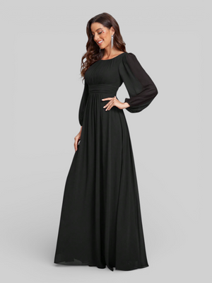 Vestido de Festa Plus Size Manga Longa Classic