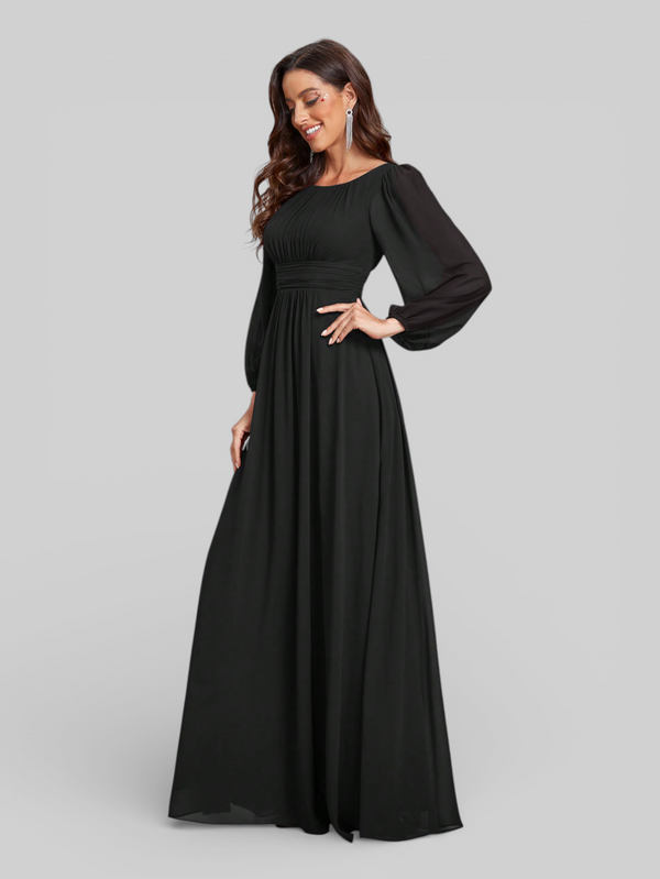 Vestido de Festa Plus Size Manga Longa Classic