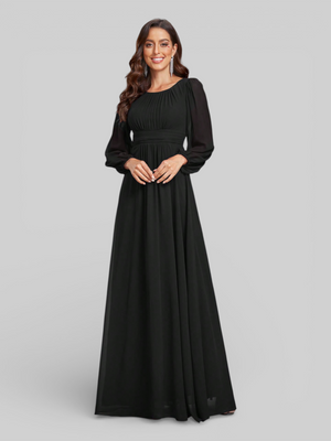 Vestido de Festa Plus Size Manga Longa Classic