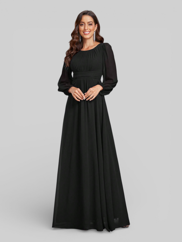 Vestido de Festa Plus Size Manga Longa Classic