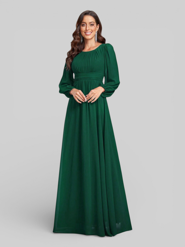 Vestido de Festa Plus Size Manga Longa Classic