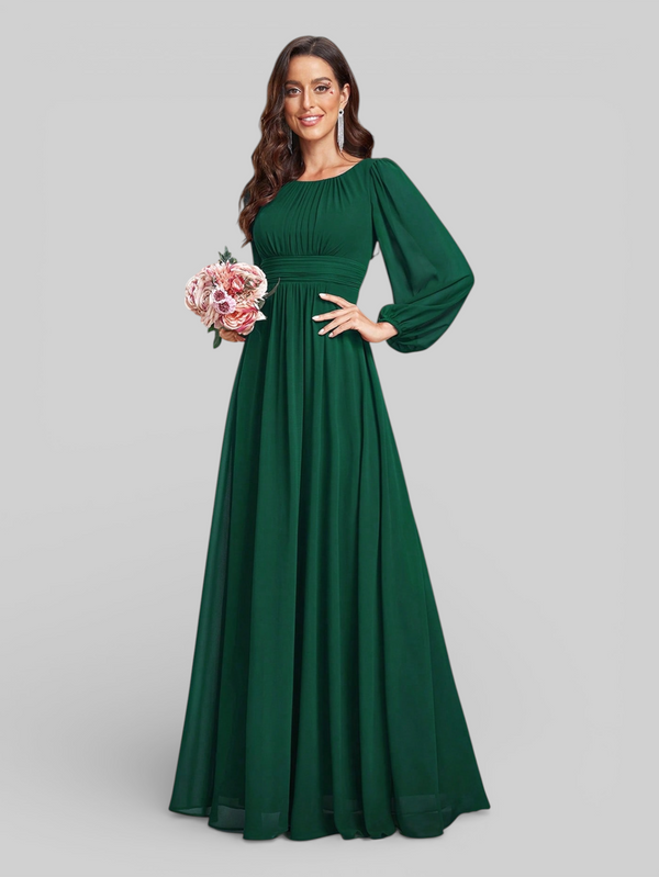 Vestido de Festa Plus Size Manga Longa Classic