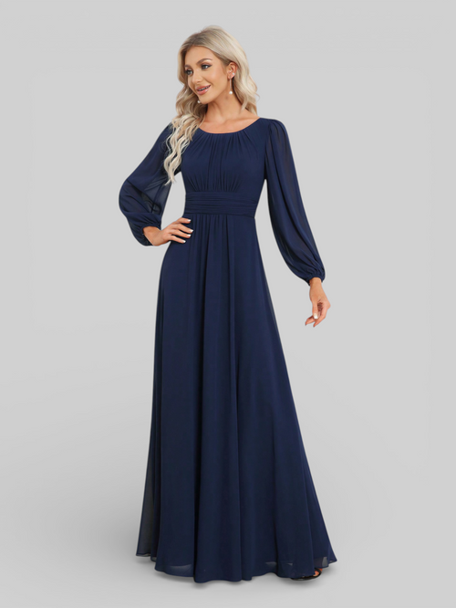Vestido de Festa Plus Size Manga Longa Classic