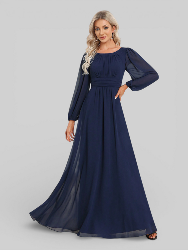 Vestido de Festa Plus Size Manga Longa Classic