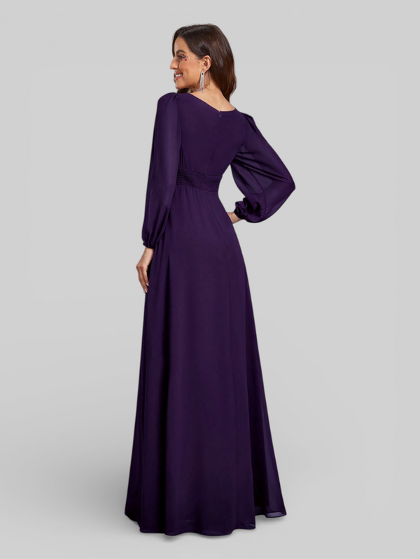 Vestido de Festa Plus Size Manga Longa Classic