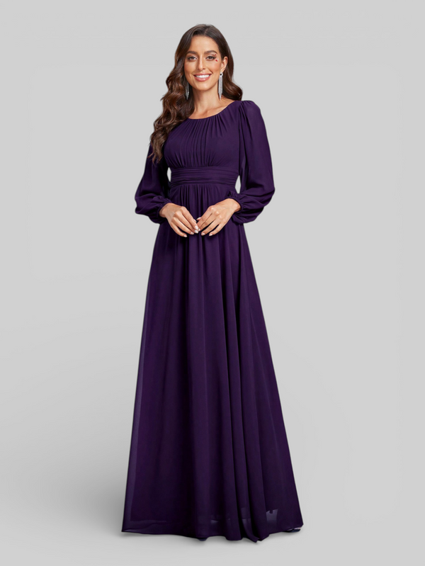 Vestido de Festa Plus Size Manga Longa Classic