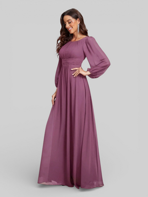 Vestido de Festa Plus Size Manga Longa Classic