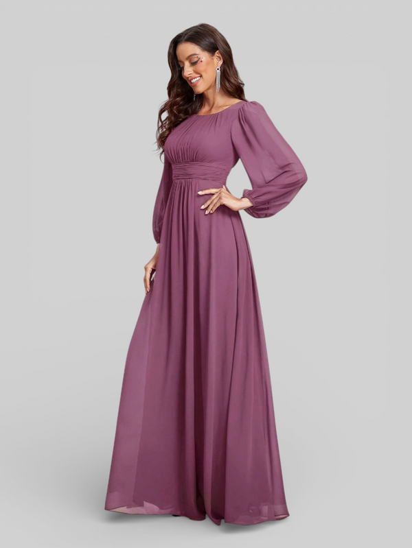 Vestido de Festa Plus Size Manga Longa Classic
